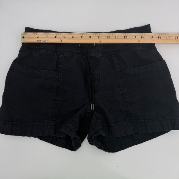 Athleta Shorts Women 6 Black Retreat Linen Elastic Drawstring Pull On Pocket - Picture 9 of 12